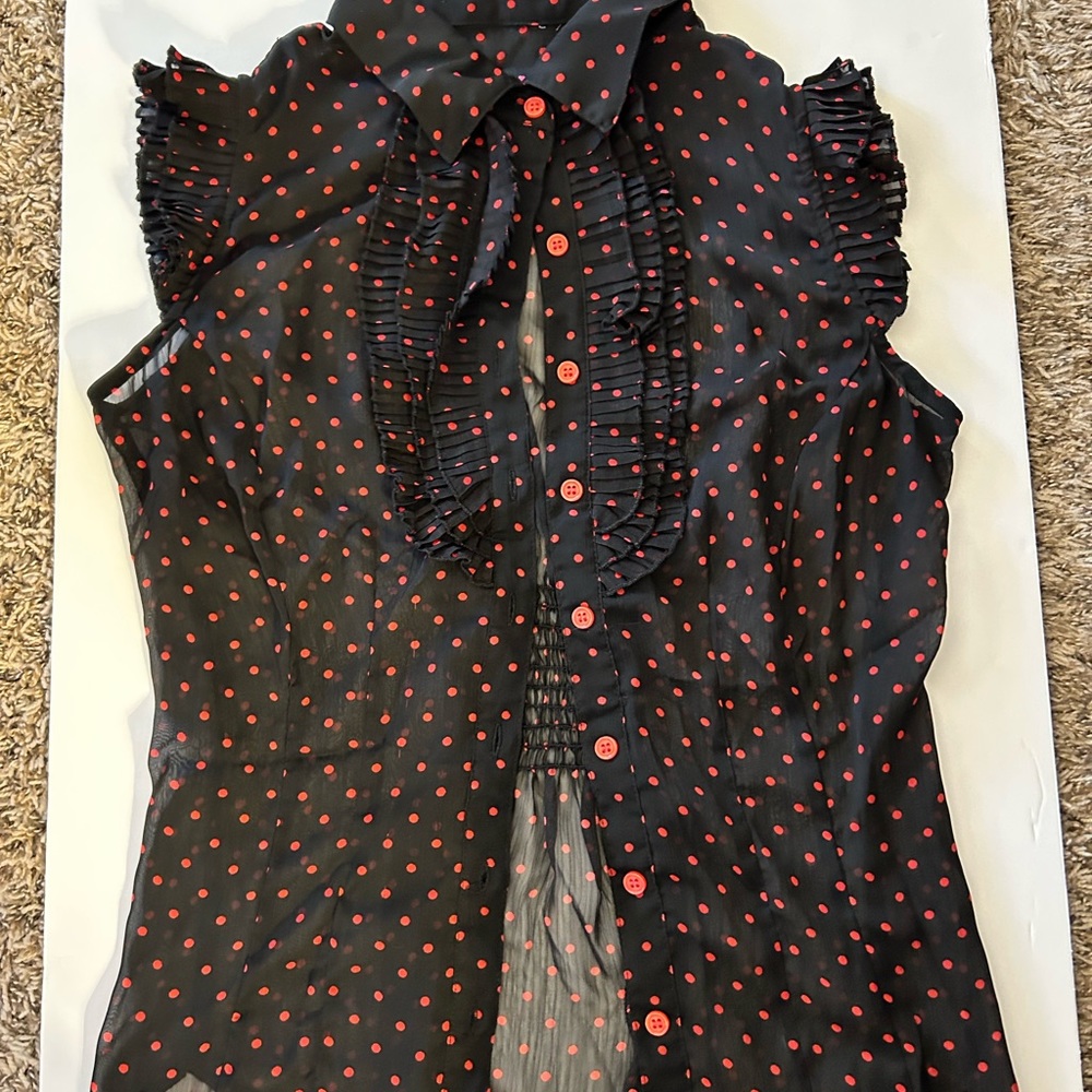 Black and Red shear top
